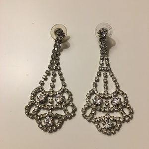Earrings, rhinestone